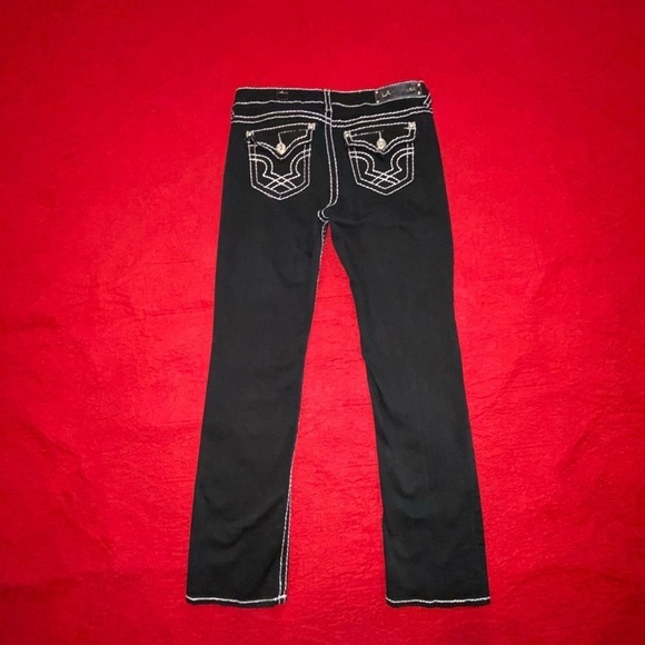 LA IDOL crystal detail Bootcut jeans in black Sz 15 - Picture 1 of 10
